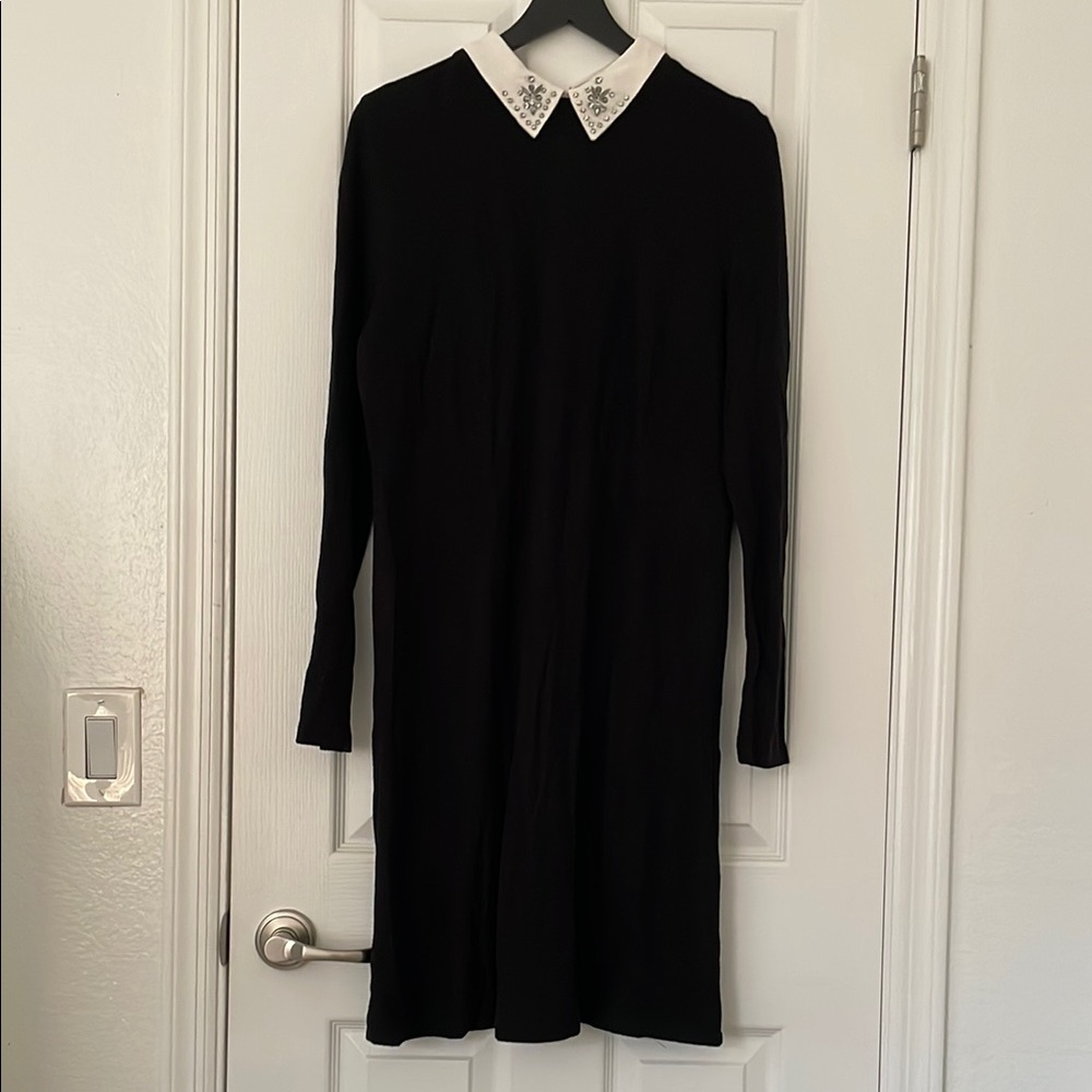 Black Dress with White Collar